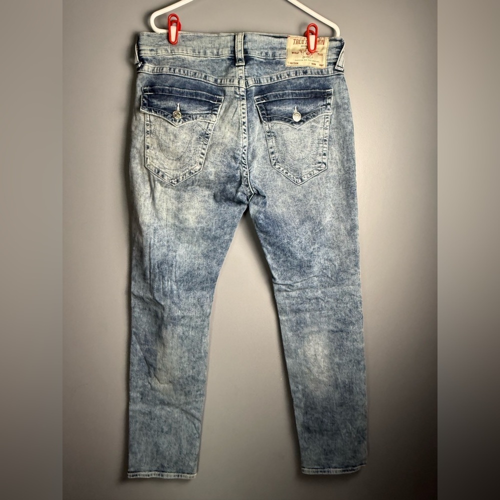 True Religion Distressed Geno Relaxed Slim Jeans Mens Sz 34